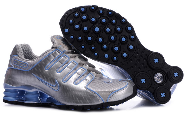 Womens Nike Shox Nz Premium Shoes Silver Skyblue